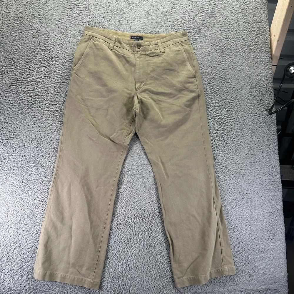 Banana Republic Pant Men 36x32 Beige Linen Chino Straight Business Preppy Career